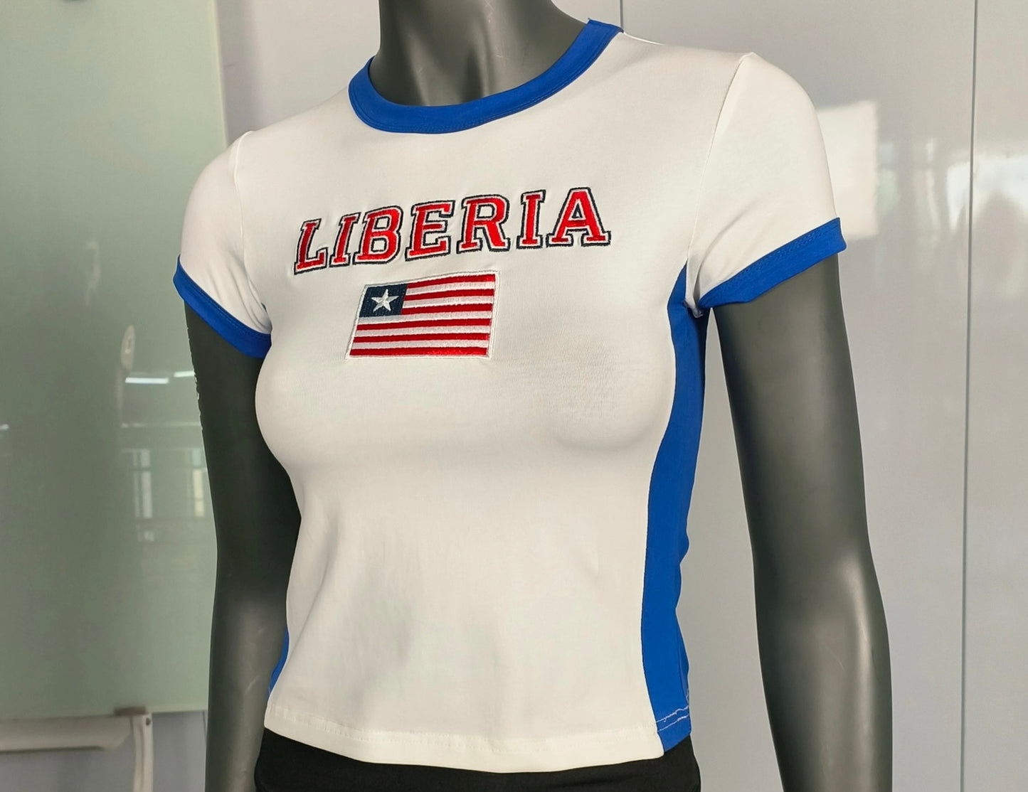 Liberian Crop Top Flag Tee